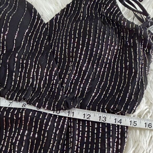 Adrianna Papell Black Dress with Silver Accents .Size 6 NWT - Picture 6 of 10